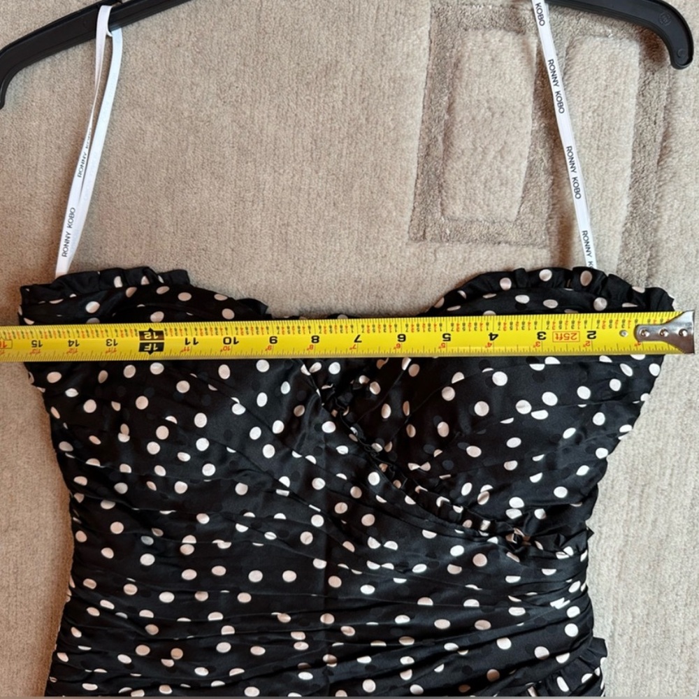 Ronny Kobo Collection Black Strapless Dress with White Dots - Picture 5 of 6